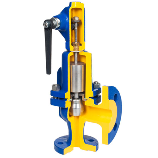 ZETKAMA Fig. 570 weight-loaded safety valve, shown in manufacturer cutaway